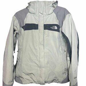 The North Face HyVent Insulated Jacket Womens Medium Grey Hooded Ski Winter Coat